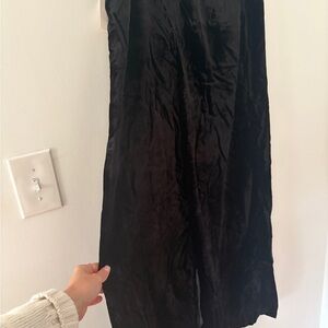 NWT Anthropologie Black velvet Wide Leg Pants